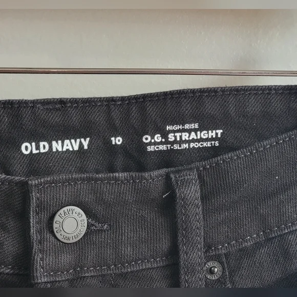 Old Navy high rise O. G. straight black NWT jeans size 10 - Picture 4 of 4